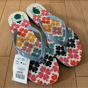 New Kate Spade Floral Sandals - Pink, Orange, Blue